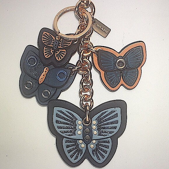 COACH  BUTTERFLY CLUSTER BAG CHARM /KEYCHAIN (NWT) - Picture 6 of 13